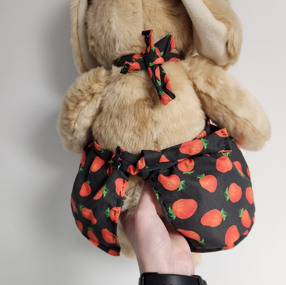 2 for 20-  CUSTOM bear pinafore - strawberries - handsewn - Picture 3 of 3